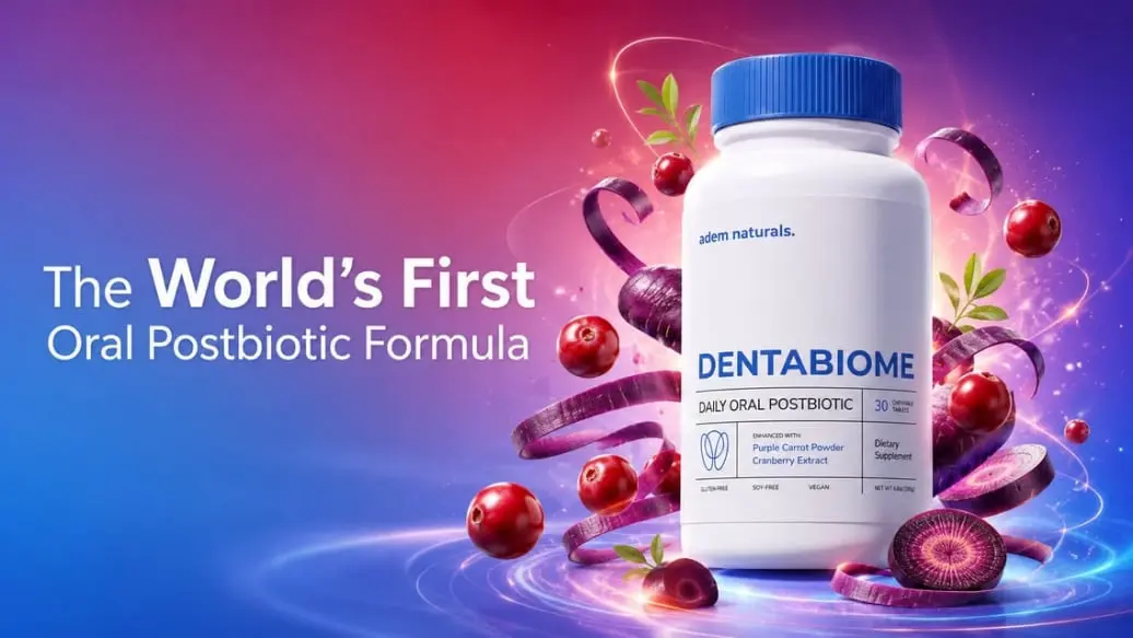 DentaBiome one bottle with ingredients