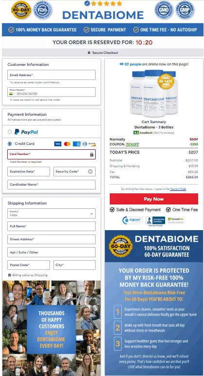 DentaBiome order page